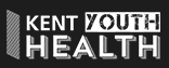 Kent Youth Health Logo, Black background, with white wrting