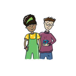 boy and girl stood together