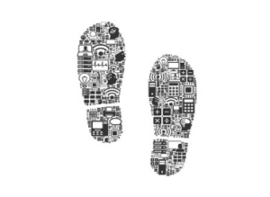 footprints made out of images representing digital